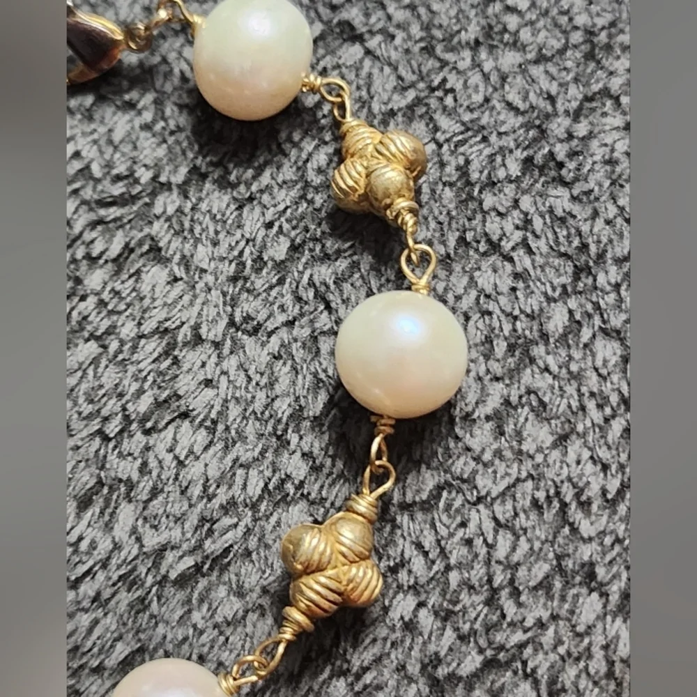 Goldtone Faux Pearl Bracelet